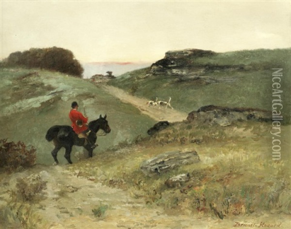 The Huntsman Returning Home Oil Painting - Pierre Auguste Brunet-Houard