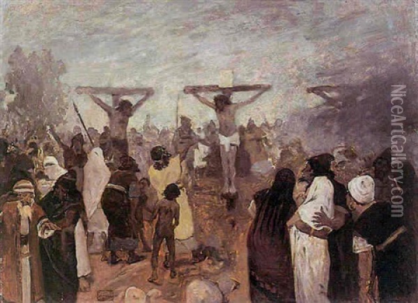 Crucifixion Oil Painting - Jose Jimenez y Aranda