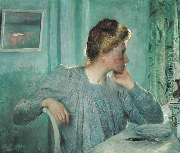 Portrait of a Woman, 1900 Oil Painting - Emile Claus