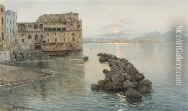 Palais Donn Anna, Naples Oil Painting - Fausto Giusto