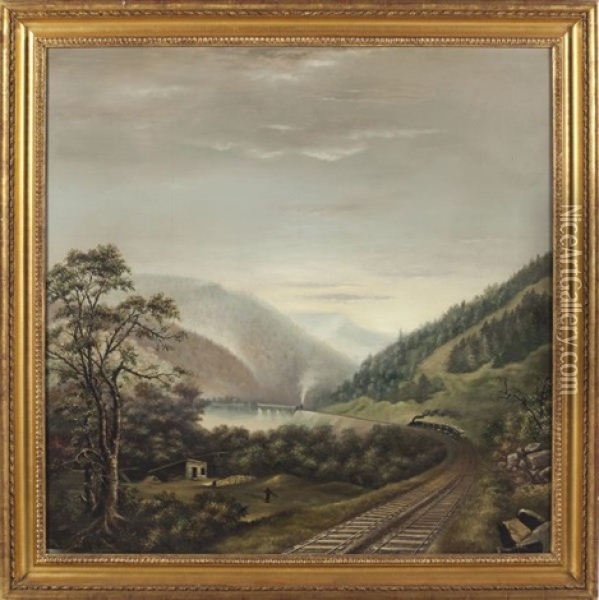 Crawford Notch Rail Oil Painting - Samuel W. Griggs