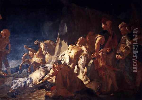 The Death of Darius Oil Painting - Giovanni Battista Piazzetta