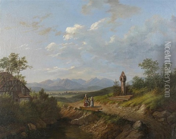 Paysage Autrichien Oil Painting - Matthias Rudolf Toma