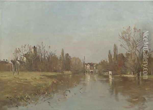 Au bord de la riviere Oil Painting - Jean Baptiste Antoine Guillemet