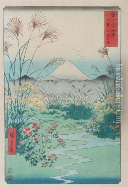 Kai Otsukinohara Oil Painting - Utagawa or Ando Hiroshige