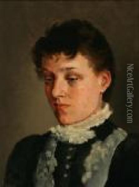 Portrait Of A Victorian Woman Oil Painting - Thomas Cowperthwait Eakins