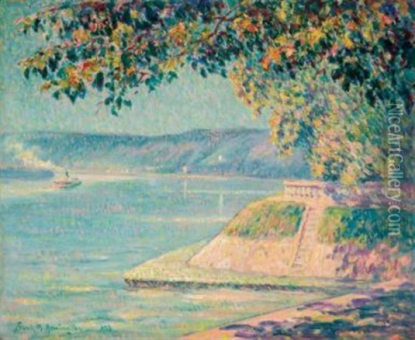 La Seine A Caudebec-en-caux Oil Painting - Frank Milton Armington