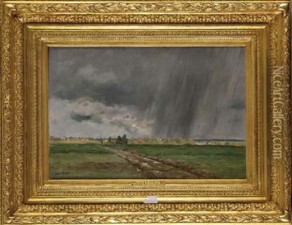 Effet De Pluie Dans La Campagne D'ecouen Oil Painting - Emile Louis Vernier