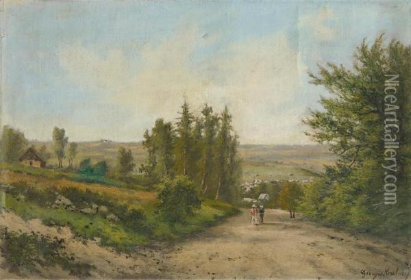 Promenade Dans Les Environs De Spa Oil Painting - Georges Crehay