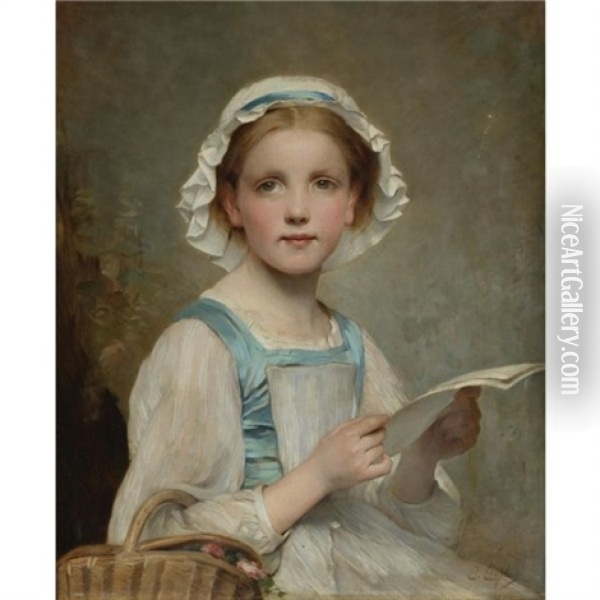 The Letter Oil Painting - Charles Joshua Chaplin