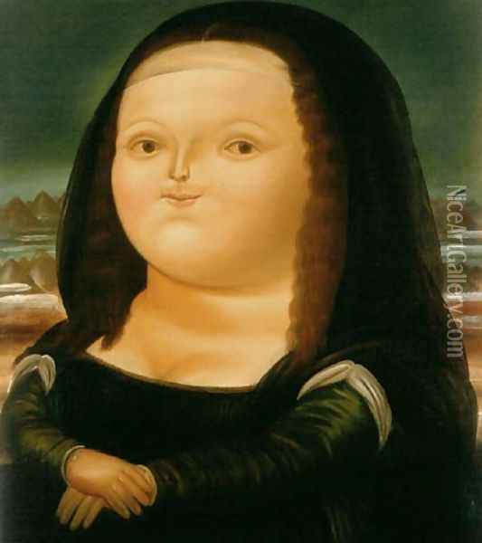 Mona Lisa Monalisa Oil Painting - Fernando Botero