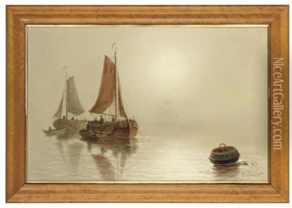 An Early Morning Calm Oil Painting - Edward Henry Eugene Fletcher