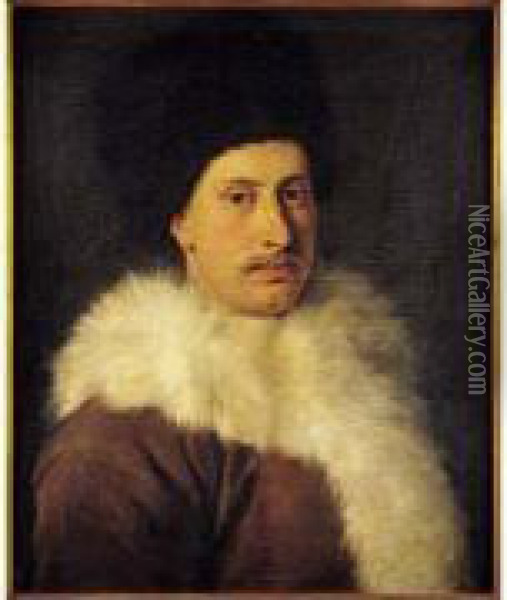 Portrait D'un Gentilhomme Au Col De Fourrure Oil Painting - Andrea Soldi
