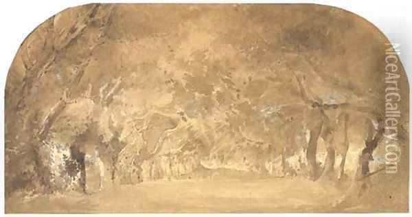 L'allee de chataigniers Oil Painting - Etienne-Pierre Theodore Rousseau