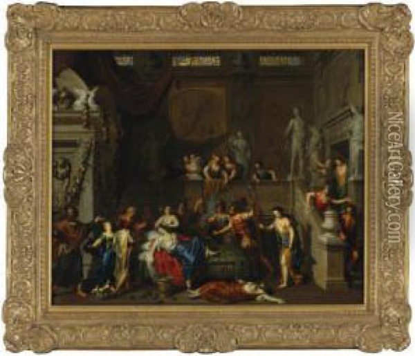 The Death Of Cleopatra Oil Painting - Gerard Hoet