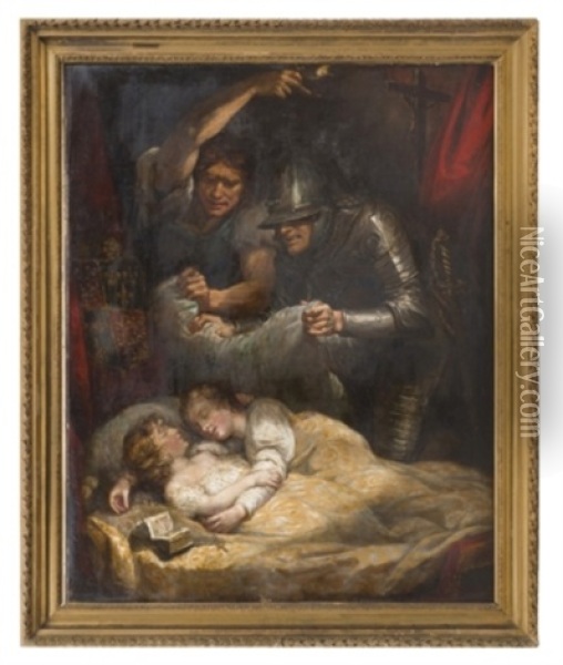 Los Principes De La Torre* (eduardo V Y Su Hermano Ricardo, Duque De York) Oil Painting - James (Thomas J.) Northcote