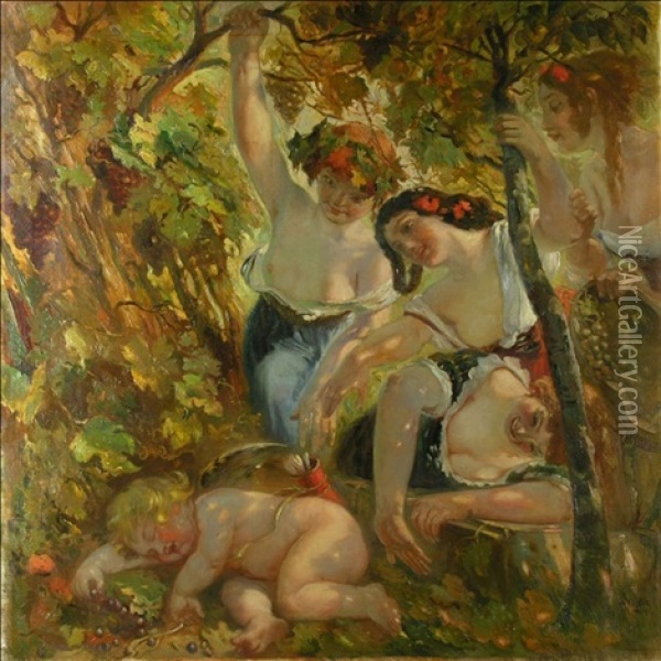 Der Trunkene Amor Oil Painting - Rudolf Koeselitz