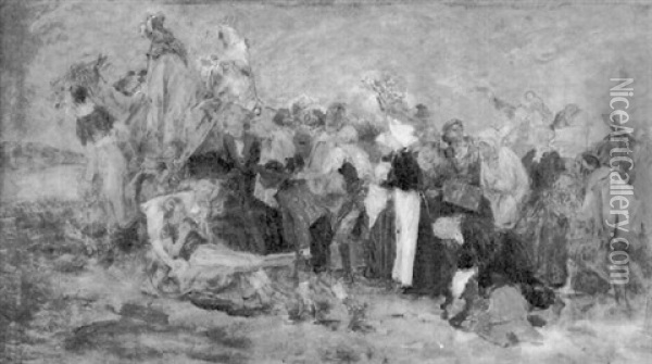 Der Zug Der Heiligen Drei Konige Oil Painting - Peter Johann Theodor Janssen