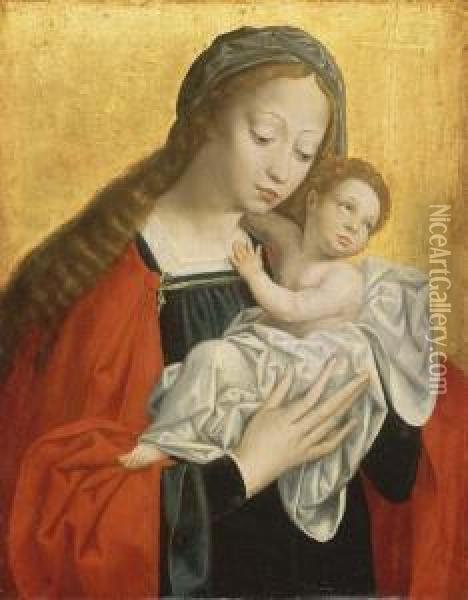 Vierge A L'enfant Oil Painting - Cornelis Sotte Cleef Van Cleve