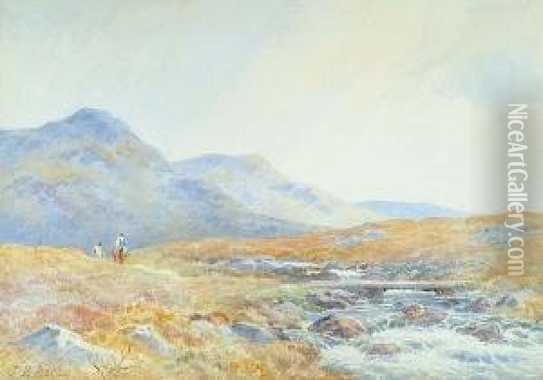 Horse And Rider In A Rural Landscape Oil Painting - John Bates Noel