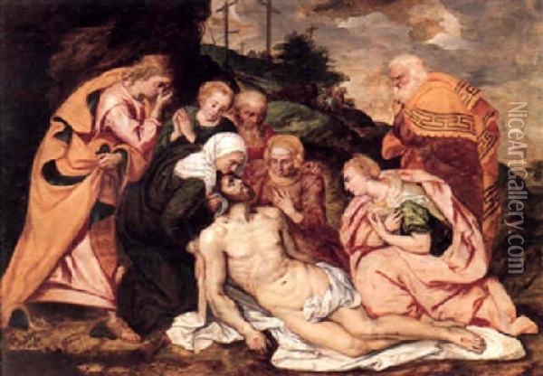Lamentation Over The Body Of Christ Oil Painting - Willem Key