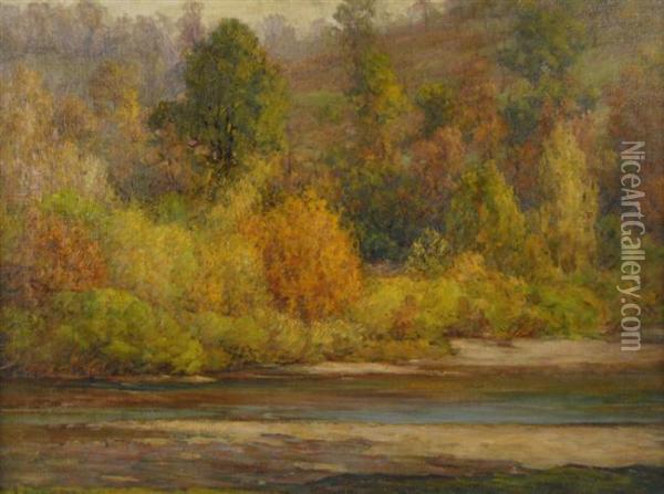 Autumn, Brookville Oil Painting - John Ottis Adams