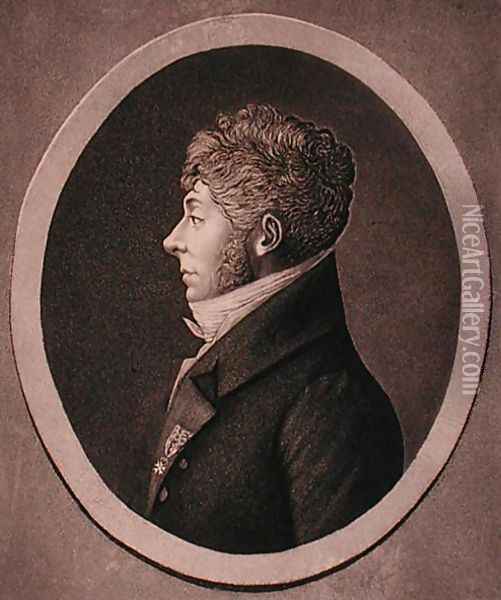 Portrait of Etienne-Nicolas Mehul 1763-1817 engraved by Edme Quenedey 1756-1830 Oil Painting - Edme Quenedey