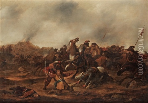 Battlescene Oil Painting - Hendrick Verschuring