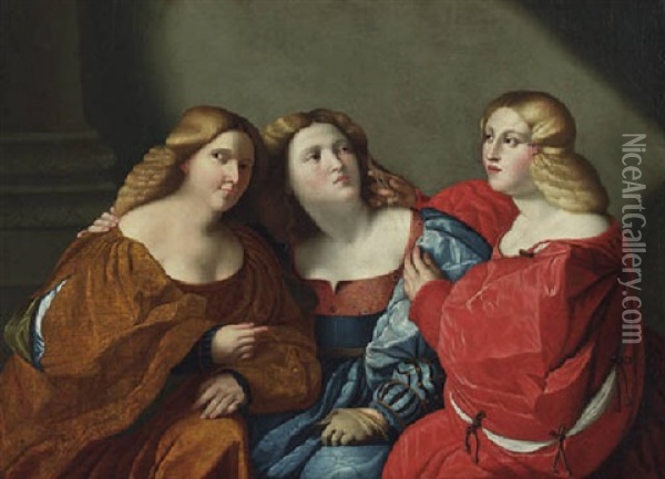 The Three Sisters Oil Painting - Jacopo Palma il Vecchio