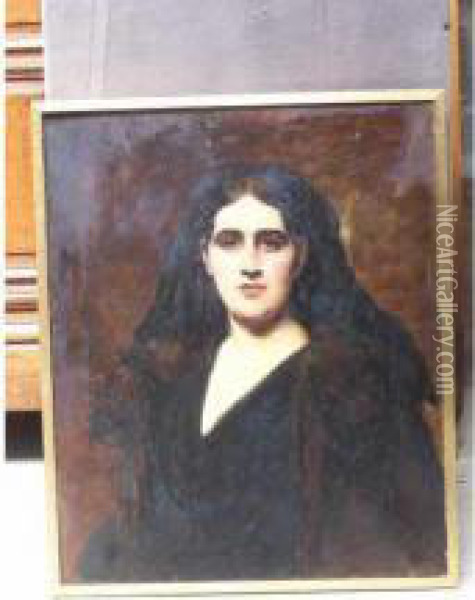 Portait De Femme Aux Cheveux Longs Oil Painting - Carolus (Charles Auguste Emile) Duran