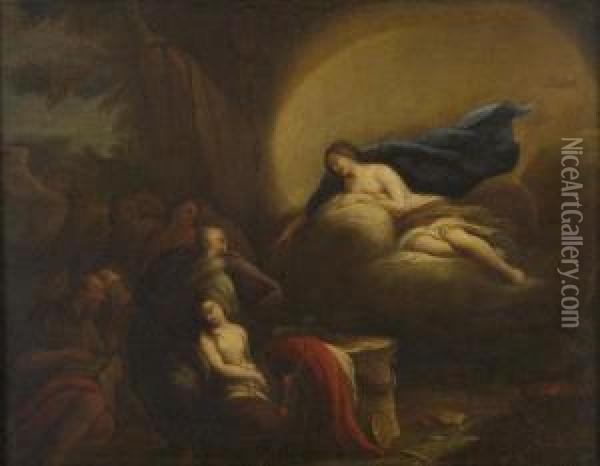 Artemide Salva Efigenia Dal Sacrificio Oil Painting - Sebastiano Mazzoni