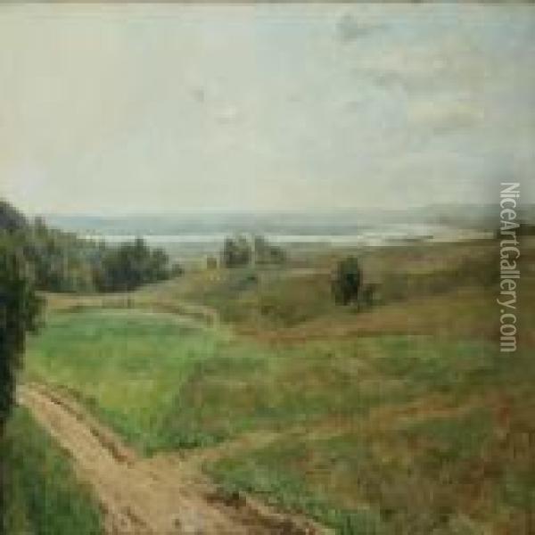 Scenery From Randers Inlet Oil Painting - Janus Andreas La Cour