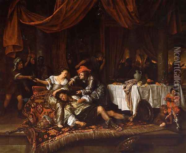 Samson and Delilah Oil Painting - Jan Steen