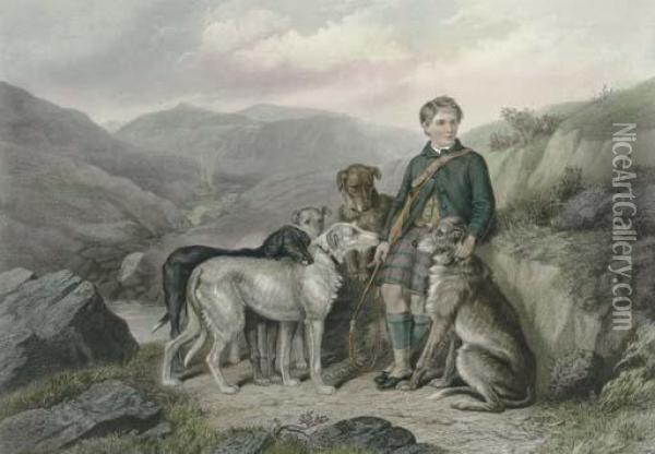 Gillie And Deer-hounds Oil Painting - Edward Gilbert Hester