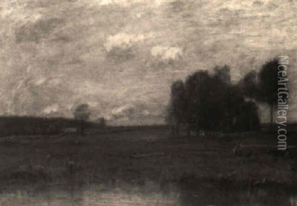 Meadow Pond Oil Painting - John Francis Murphy