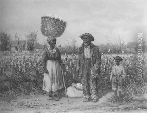 Cotton Field Oil Painting - William Aiken Walker