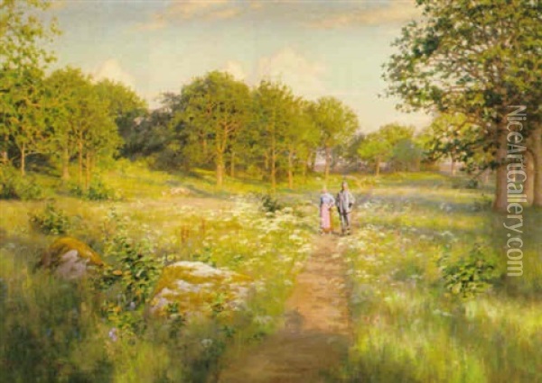 Efter Skorden Oil Painting - Johan Fredrik Krouthen