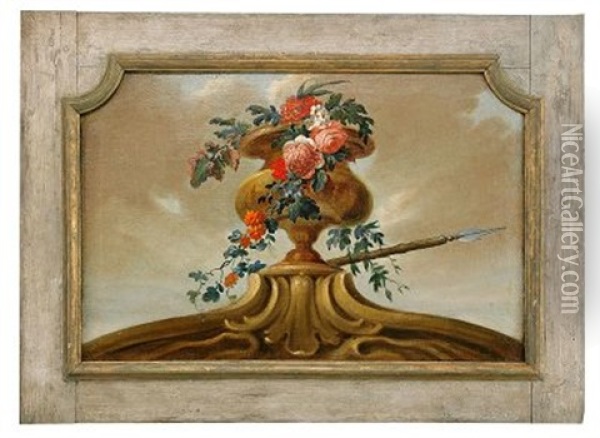 Blomsterurna Pa Volutpostament Oil Painting - Johan Pasch the Elder