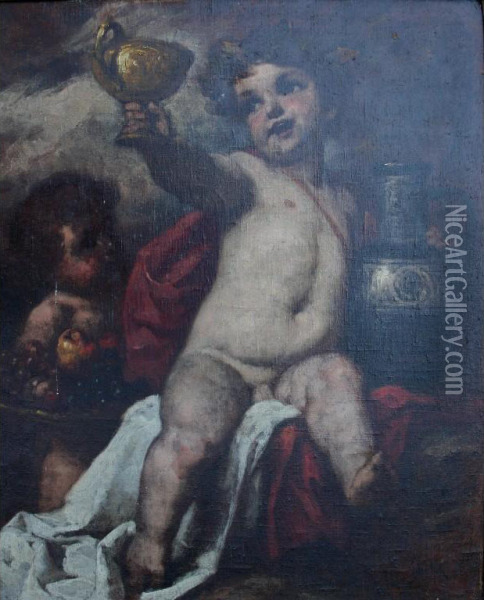 The Putti Of Bacchus Oil Painting - Gyu Laeder