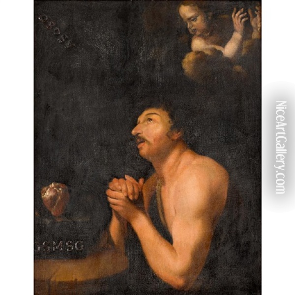 Saint In Ecstasy Oil Painting - Giuseppe Antonio Petrini
