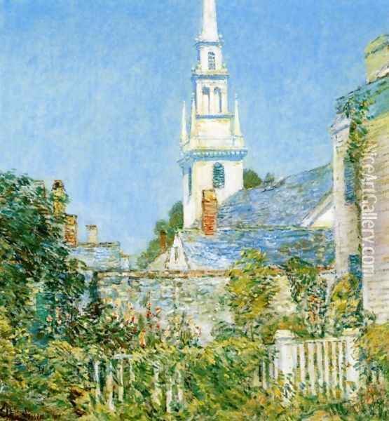 White Church at Newport Oil Painting - Childe Hassam