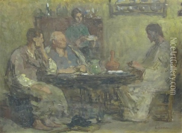A Study For The Supper At Emmaus Oil Painting - Gari Melchers