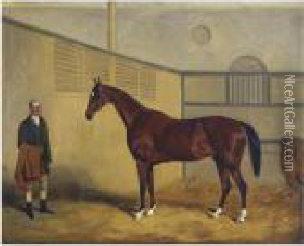 Midshipman
 And His Groom In A Stable Oil Painting - William Joseph Shayer