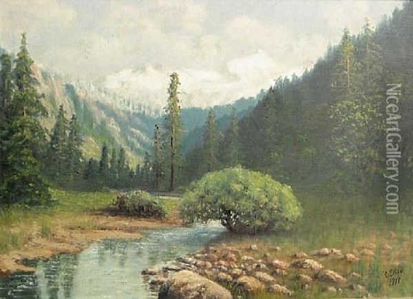 Headwaters Of Tuolumne River Oil Painting - Christian Peterson Skov