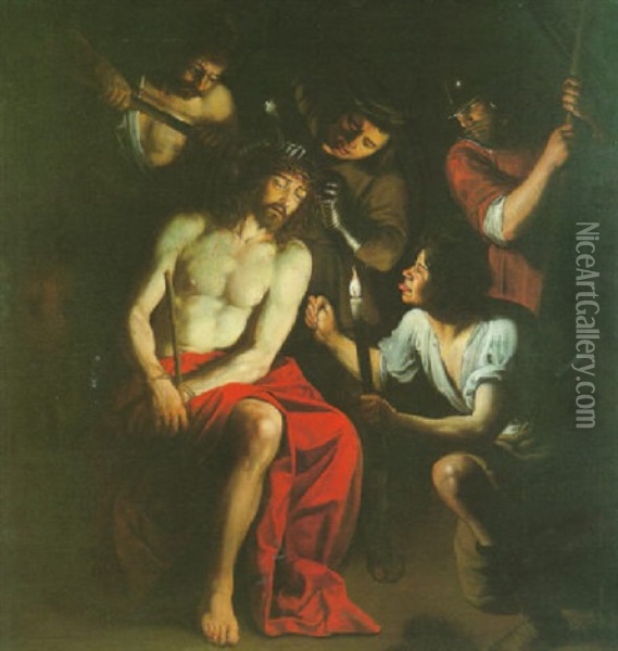 Le Christ A La Couronne D'epines Oil Painting - Trophime (Theophisme) Bigot the Elder