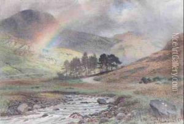 Rainbow, Coniston Oil Painting - Arthur Severn