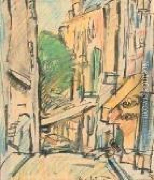 Street In Provence Oil Painting - George Leslie Hunter