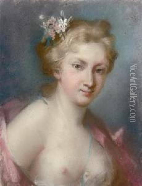 Portrait Of A Young Girl Oil Painting - Rosalba Carriera