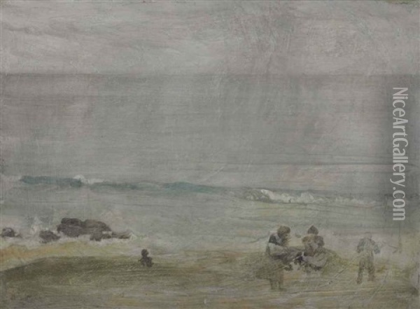 St. Ives: The Beach Oil Painting - James Abbott McNeill Whistler