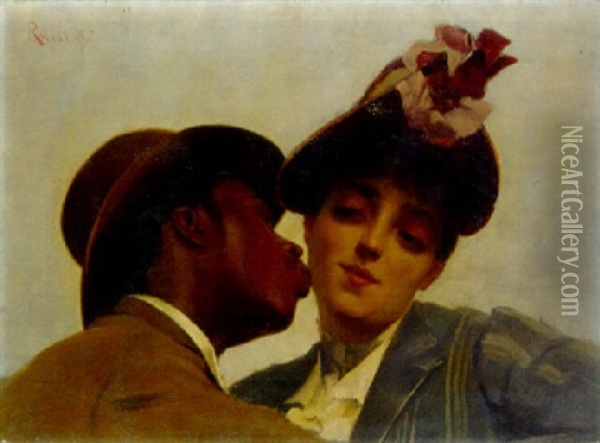 The Kiss Oil Painting - Theodore Jacques Ralli